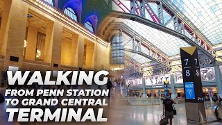 Walking NYC  Penn Station to Times Square amp Grand Central Terminal July 2021 [upl. by Dnalevets]