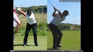 Jon Rahm golf swing  Long Iron faceon amp downtheline July 2017 [upl. by Wiskind]