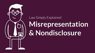 Misrepresentation and Nondisclosure  Contracts  Defenses amp Excuses [upl. by Surat]