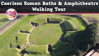 CAERLEON ROMAN BATHS amp AMPHITHEATRE WALES  Walking Tour  Pinned on Places [upl. by Zosema]