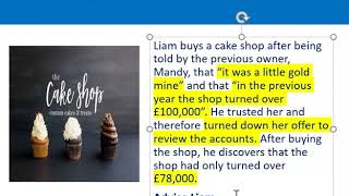 How to apply misrepresentation Liam cupcake scenario [upl. by Gal]