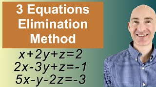 Solving Systems of 3 Equations Elimination [upl. by Aened]