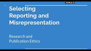 Selective Reporting and Misrepresentation of data Research and Publication ethics Phd coursework [upl. by Esinereb]